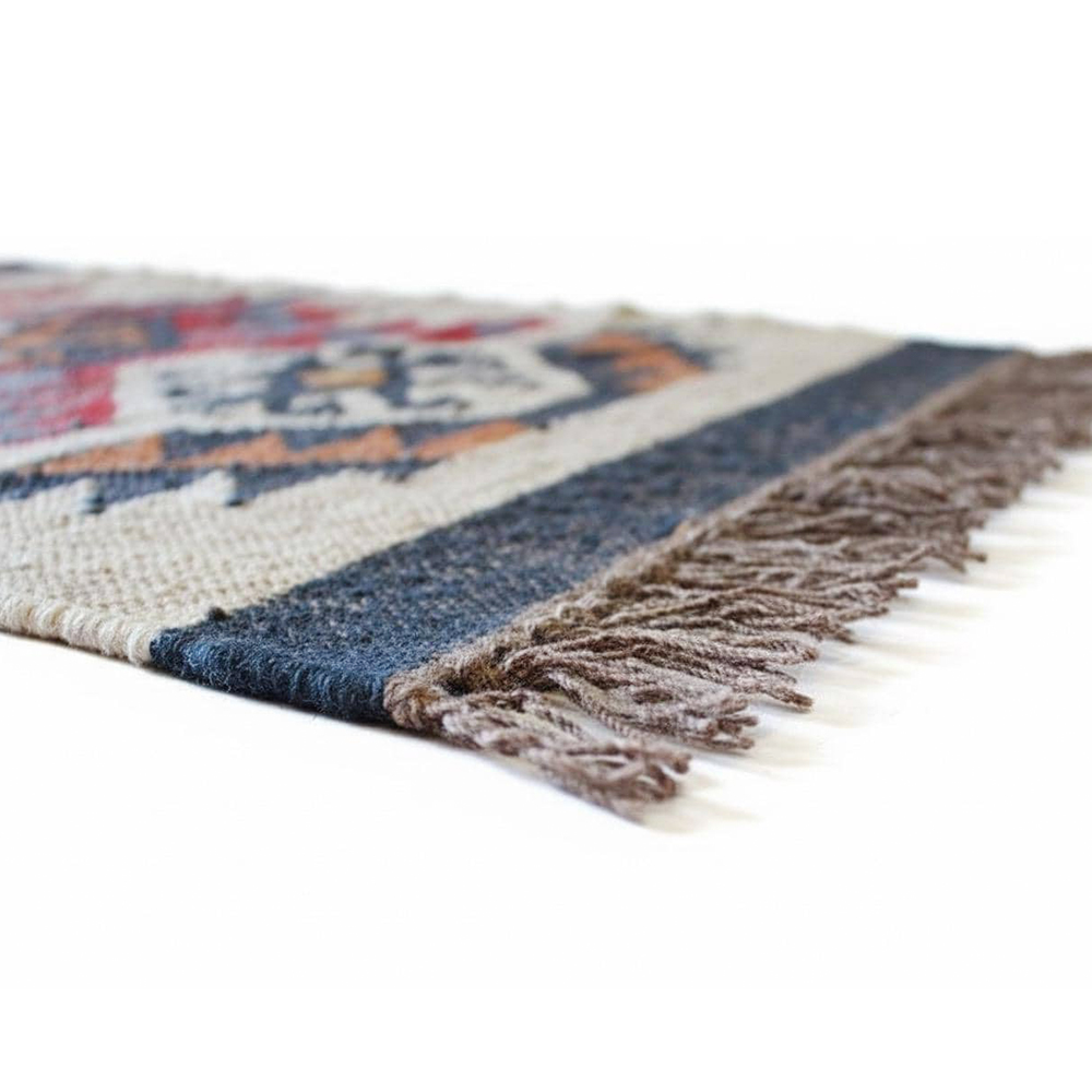 Handmade Jute Multicolor Vintage Dhurrie For Home